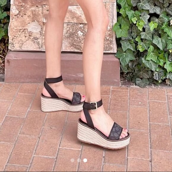 NIB - COACH Korey Espadrille In Signature Jacquard Sandal - size 7 US/ LAST ONE - Picture 12 of 16